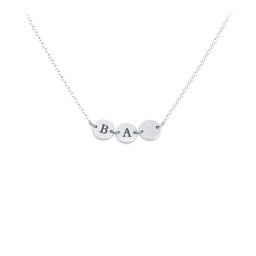 Engravable Initial 3 Disc Sorority Pendant in 925 Sterling Silver