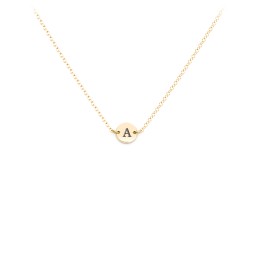 Engravable Initial Disc Pendant in 10K Solid Yellow Gold