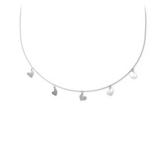 Sterling Silver 5 Heart Charm Necklace | Jewlr