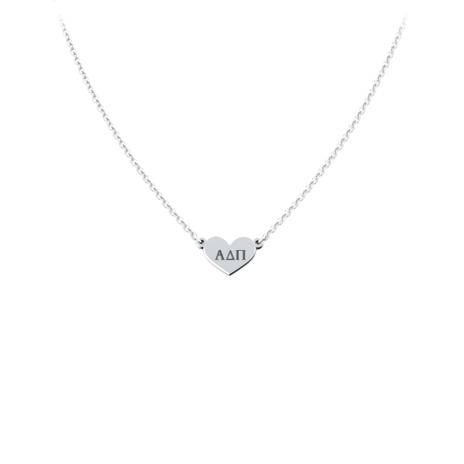 Engravable Heart Charm Sorority Necklace