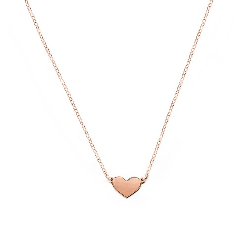 Engravable Heart Charm Necklace – 10K Rose Gold