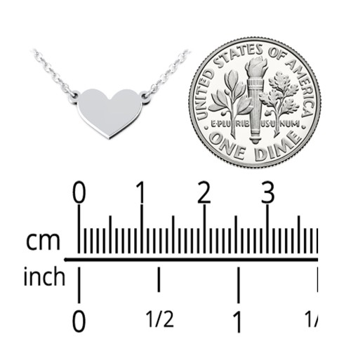 Engravable Heart Charm Necklace – Sterling Silver