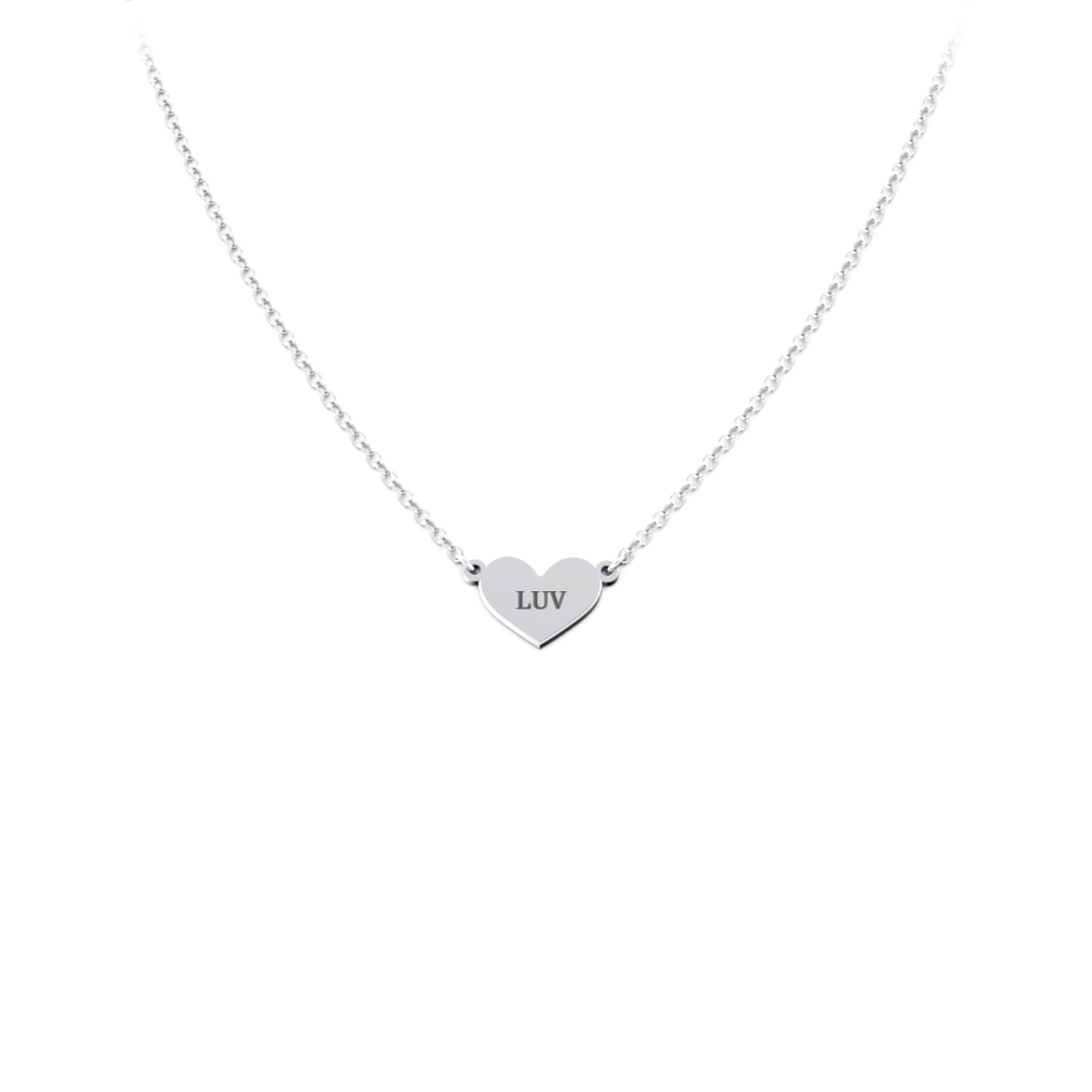 Engravable Heart Charm Necklace