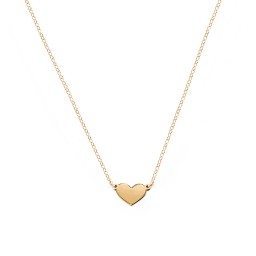 Engravable Heart Charm Necklace in 10K Solid Yellow Gold