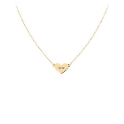 Engravable Heart Charm Necklace in 10K Solid Yellow Gold