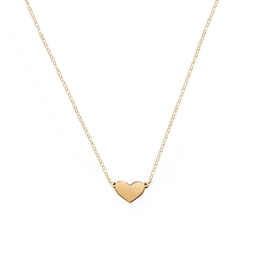 Engravable Heart Charm Necklace – 10K Yellow Gold