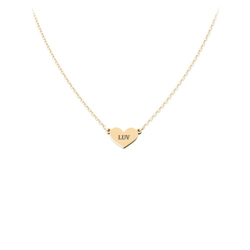 Engravable Heart Charm Necklace – 10K Yellow Gold