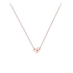 Engravable Initial Heart Necklace in 10K Solid Rose Gold