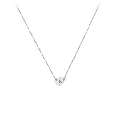 Engravable Initial Heart Necklace – Sterling Silver