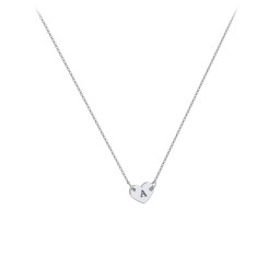 Engravable Initial Heart Necklace in 925 Sterling Silver