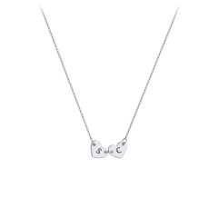 Engravable Initial 2 Heart Necklace – Sterling Silver