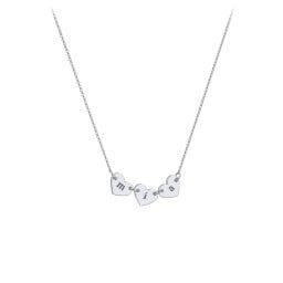 Engravable Initial 3 Heart Necklace