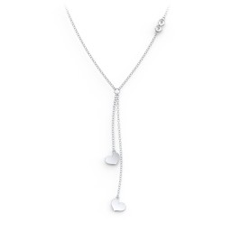 Lariat with Heart Charms and Gemstones in 925 Sterling Silver with Cubic Zirconia