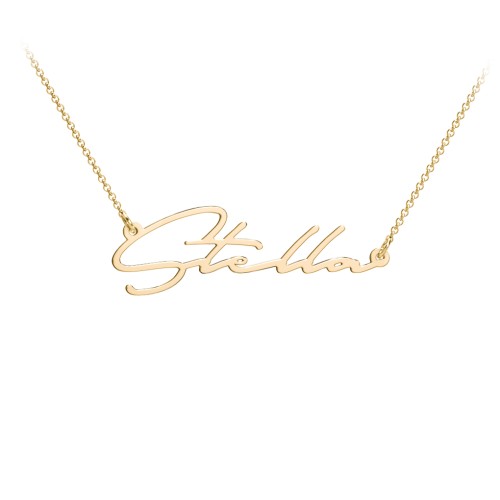 Personalized Signature Name Necklace – 18K Gold Plated Silver