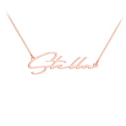 Personalized Signature Name Necklace in 10K Solid Rose Gold