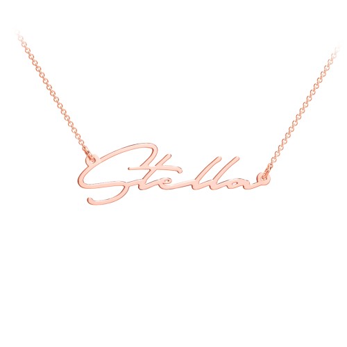 Personalized Signature Name Necklace – 10K Rose Gold
