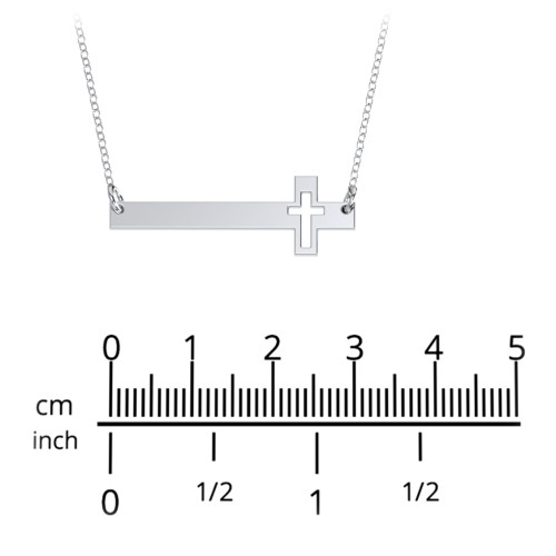 Engravable Cross Bar Pendant with Cross Cutout – Sterling Silver