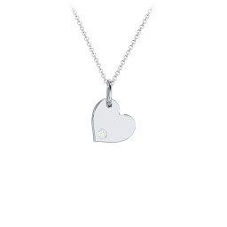 Engravable Sideways Heart Necklace with Birthstone