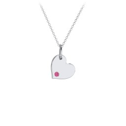 Engravable Sideways Heart Necklace with Birthstone
