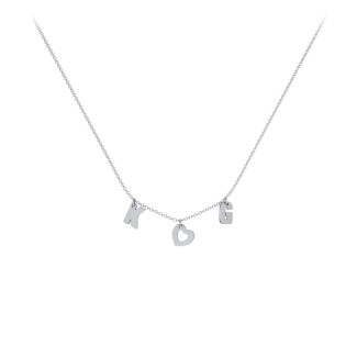 Modern Heart Initial Necklace