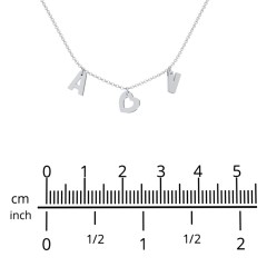 Modern Heart Initial Necklace