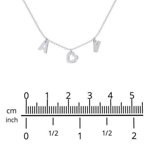 Modern Heart Initial Necklace – Sterling Silver