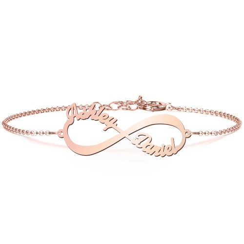 Infinite Love Name Bracelet – 10K Rose Gold