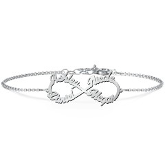 Love "4" Infinity Bracelet – Sterling Silver