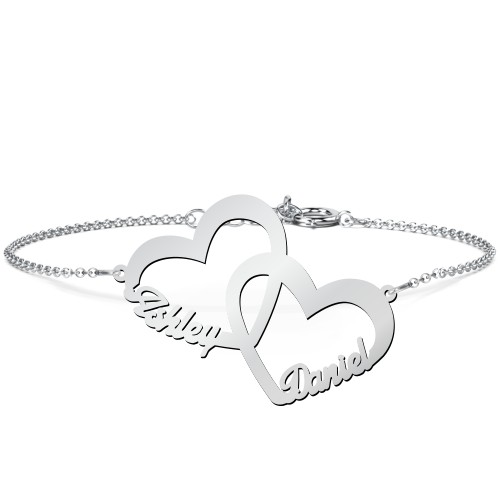 Interlocked in Love Name Bracelet – Sterling Silver