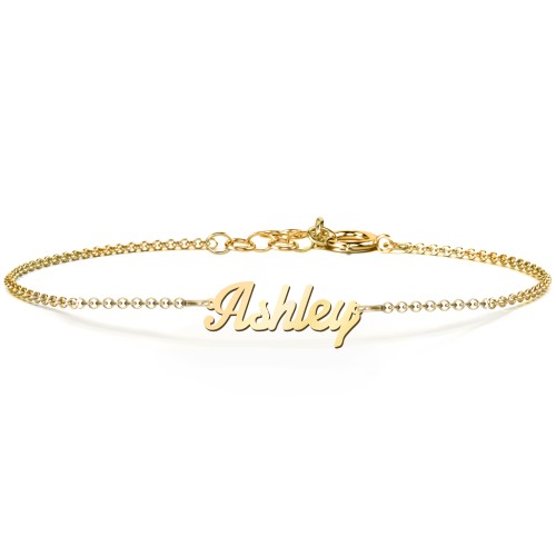 The Glamorous Name Bracelet – 18K Gold Plated Silver