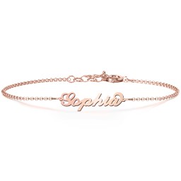 The Flourish Name Bracelet in 10K Solid Rose Gold