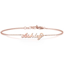 The Flourish Name Bracelet in 10K Solid Rose Gold