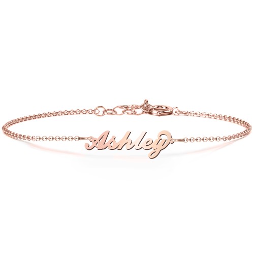 The Flourish Name Bracelet – 10K Rose Gold