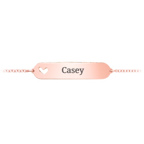 Kids and Baby Engravable Bracelet with Heart – 10K Rose Gold