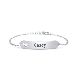 Kids and Baby Engravable Bracelet with Heart in 925 Sterling Silver