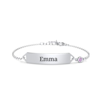 Kids and Baby Engravable Bracelet with Birthstone