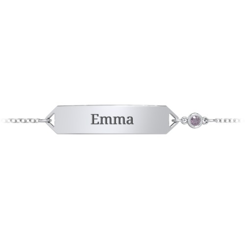 Kids and Baby Engravable Bracelet with Birthstone