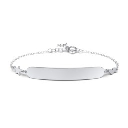 Engravable Bracelet with Heart and Star Charms