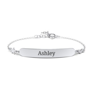 Engravable Bracelet with Heart and Star Charms