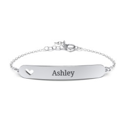 Engravable Bracelet with Heart in 925 Sterling Silver
