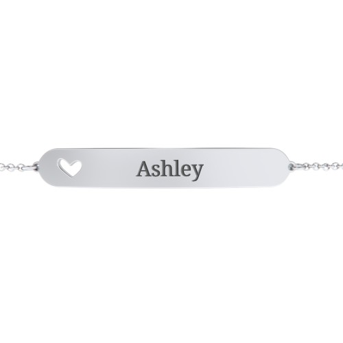 Engravable Bracelet with Heart – Sterling Silver