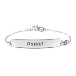 Engravable Classic Bracelet with Birthstone