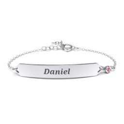 Engravable Classic Bracelet with Birthstone