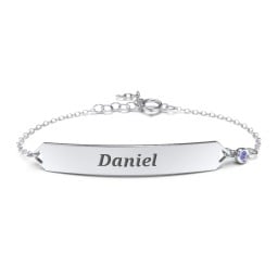 Engravable Classic Bracelet with Birthstone