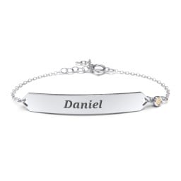 Engravable Classic Bracelet with Birthstone