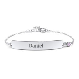 Engravable Classic Bracelet with Birthstone