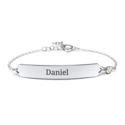 Engravable Classic Bracelet with Birthstone