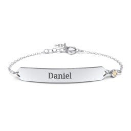Engravable Classic Bracelet with Birthstone