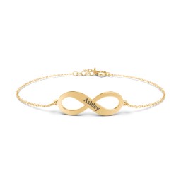 Engravable Infinity Bracelet in 18K Gold Plated Silver
