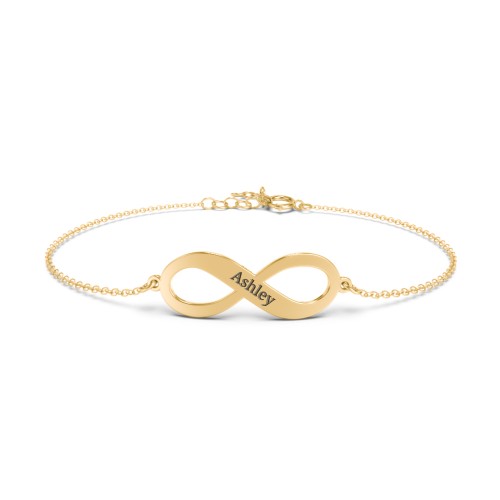 Engravable Infinity Bracelet – 18K Gold Plated Silver